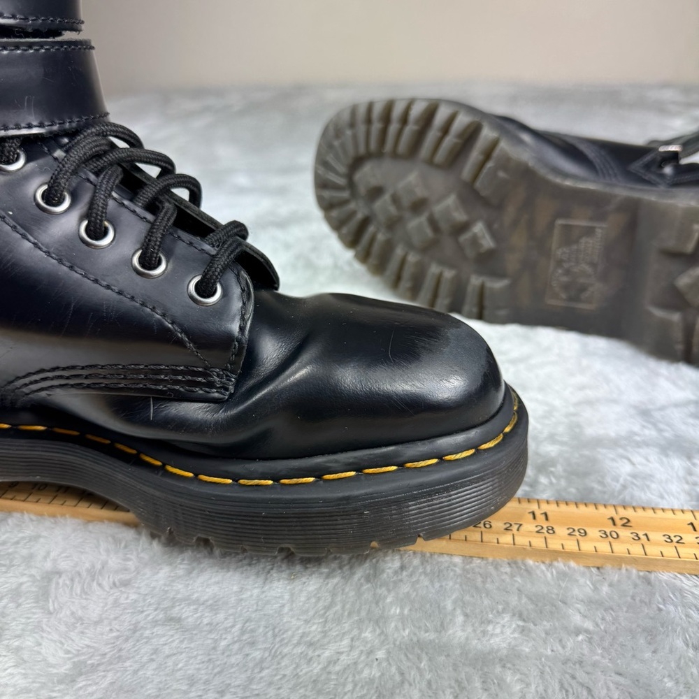 Dr. Martens Black Leather Lace Up/Zip Buckle Ankle Boots Good Condition W Wear - Picture 11 of 15